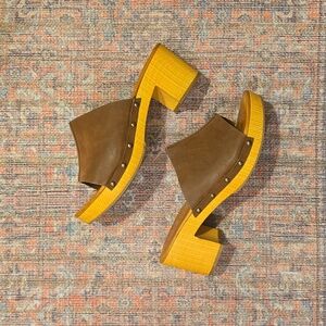 MIA Block Heel Slip On Sandal